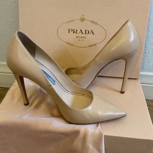 Prada Patent Nude Pumps
